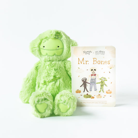 Large Glow-in-the-Dark Frank Slumberkins x Mr. Bones Pumpkin Patch Book Bundle